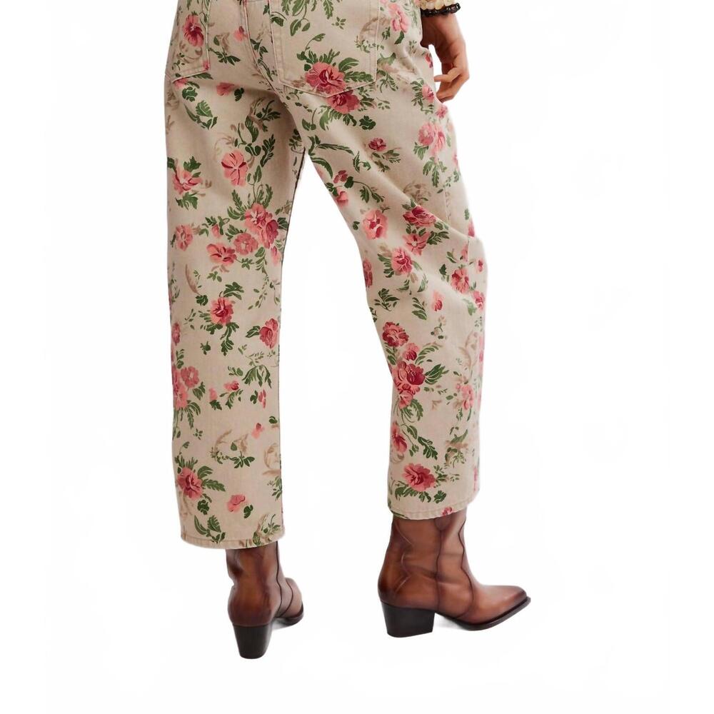 NEW FREE PEOPLE deep trance printed pant in beige - Picture 4 of 5